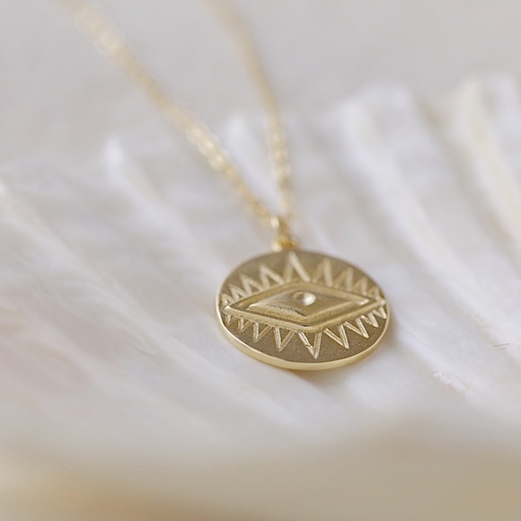 Evil Eye Necklace | 14k Gold Plated - Picture 4 of 9